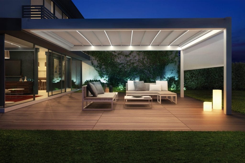 Pergola en aluminium pour jardin Nomo avec PVC couverture 