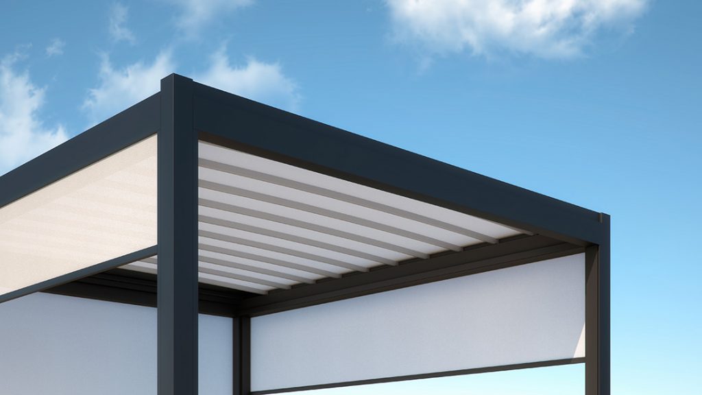 Aluminum pergolas with PVC canopy