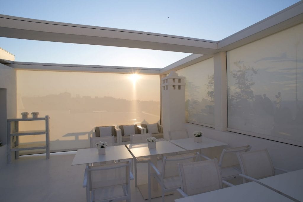 Awnings made of Screen fabric at San Michele Suite in Polignano a Mare