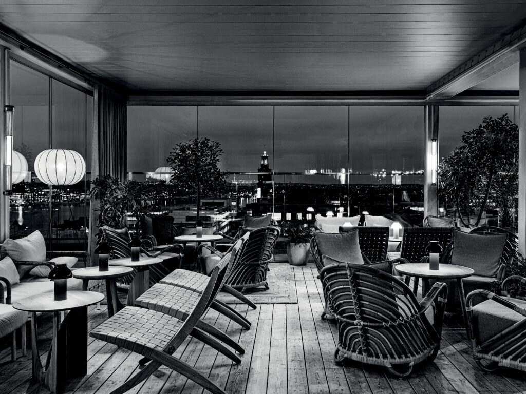 Vison bioclimatic pergola at TAK Restaurant in Stockholm